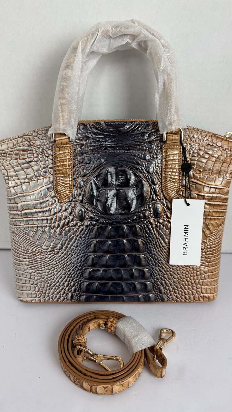 Brahmin Duxbury Satchel Tri-Color Ombre Melbourne Genuine Leather New - Picture 2 of 6